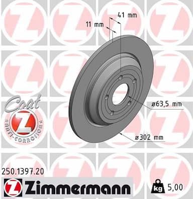 Bremžu diski ZIMMERMANN 250.1397.20 1