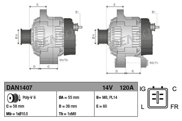 Ģenerators DENSO DAN1407 1