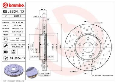 Bremžu diski BREMBO 09.8304.1X 1