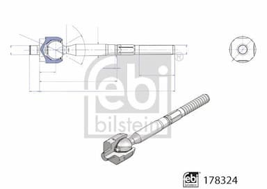 Aksiālais šarnīrs, Stūres šķērsstiepnis FEBI BILSTEIN 178324 3