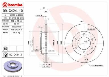 Bremžu diski BREMBO 09.C424.11 1