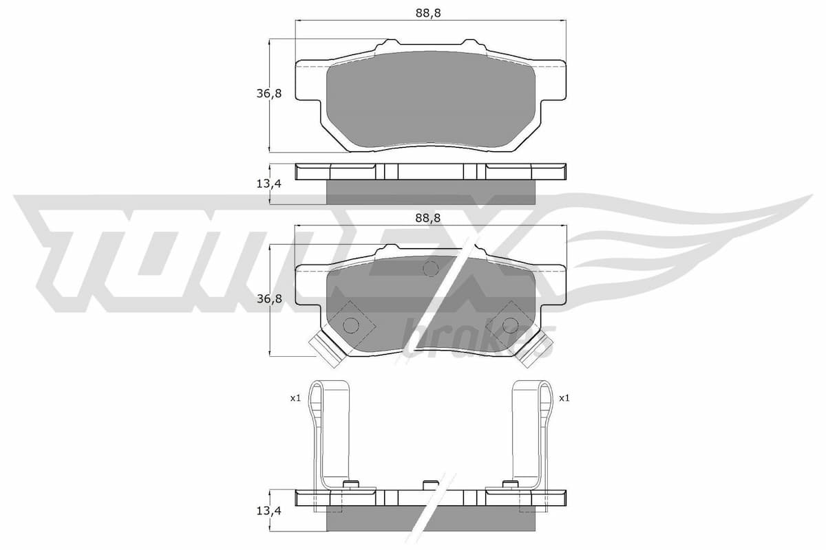 Bremžu uzliku kompl., Disku bremzes TOMEX Brakes TX 10-99 1