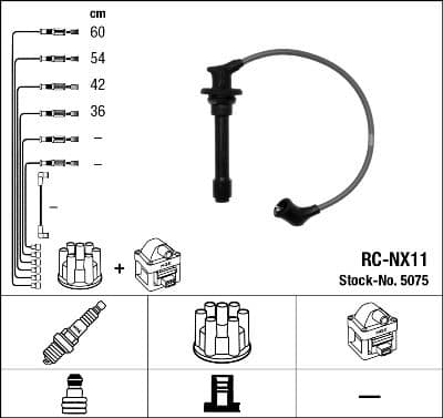 Augstsprieguma vadu komplekts NGK 5075 1