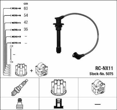 Augstsprieguma vadu komplekts NGK 5075 1