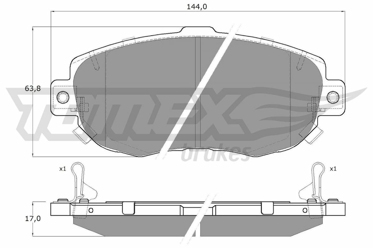 Bremžu uzliku kompl., Disku bremzes TOMEX Brakes TX 19-34 1