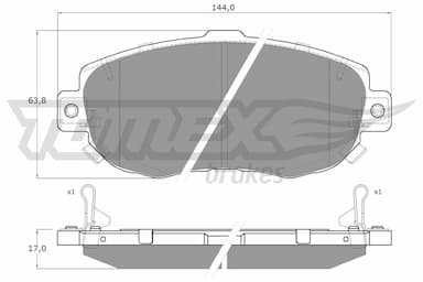 Bremžu uzliku kompl., Disku bremzes TOMEX Brakes TX 19-34 1