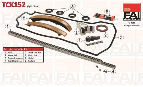 Sadales vārpstas piedziņas ķēdes komplekts FAI AutoParts TCK152 1