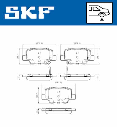 Bremžu uzliku kompl., Disku bremzes SKF VKBP 90496 A 2