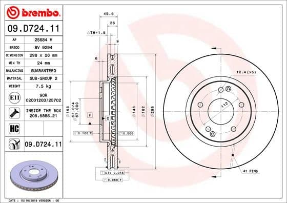 Bremžu diski BREMBO 09.D724.11 1