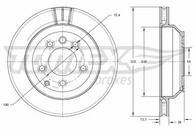 Bremžu diski TOMEX Brakes TX 74-16 1