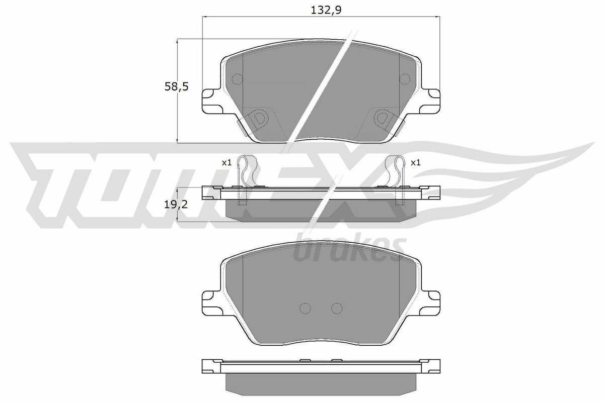 Bremžu uzliku kompl., Disku bremzes TOMEX Brakes TX 18-09 1