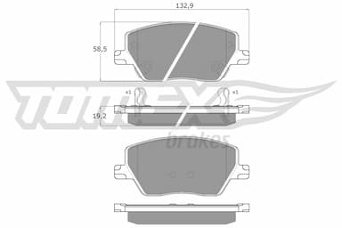 Bremžu uzliku kompl., Disku bremzes TOMEX Brakes TX 18-09 1