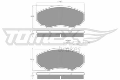 Bremžu uzliku kompl., Disku bremzes TOMEX Brakes TX 12-45 1