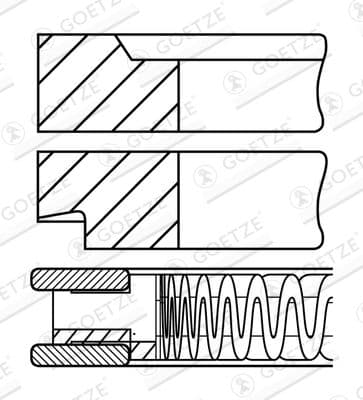Virzuļa gredzenu komplekts GOETZE ENGINE 08-433900-00 1