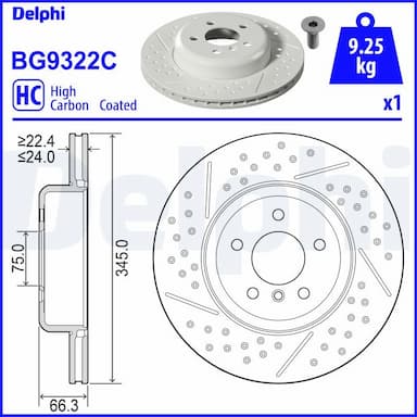 Bremžu diski DELPHI BG9322C 1