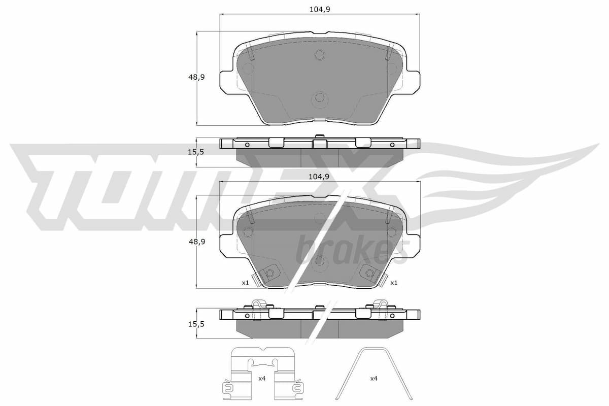 Bremžu uzliku kompl., Disku bremzes TOMEX Brakes TX 19-62 1