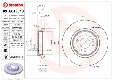 Bremžu diski BREMBO 09.8642.11 1