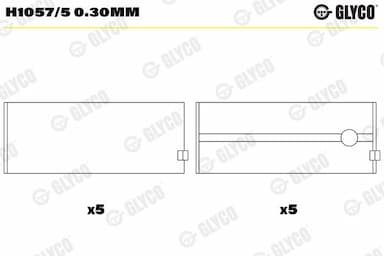 Kloķvārpstas gultnis GLYCO H1057/5 0.30mm 1