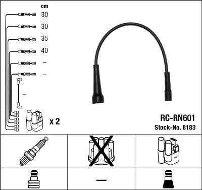 Augstsprieguma vadu komplekts NGK 8183 1