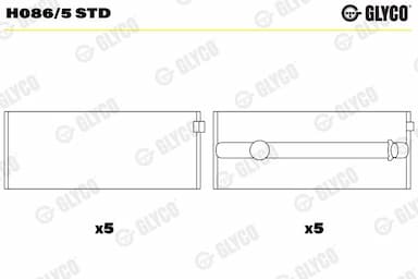 Kloķvārpstas gultnis GLYCO H086/5 STD 1