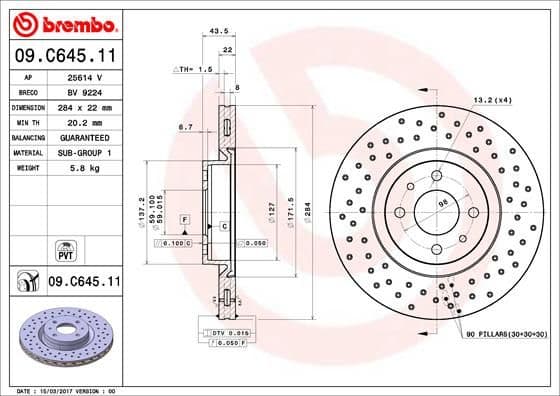 Bremžu diski BREMBO 09.C645.11 1