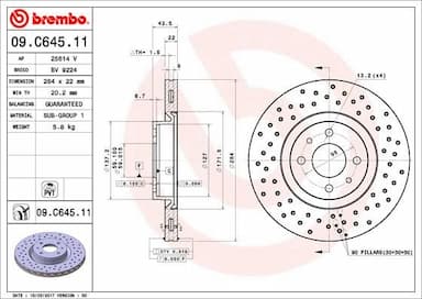 Bremžu diski BREMBO 09.C645.11 1