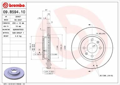 Bremžu diski BREMBO 09.B594.10 1