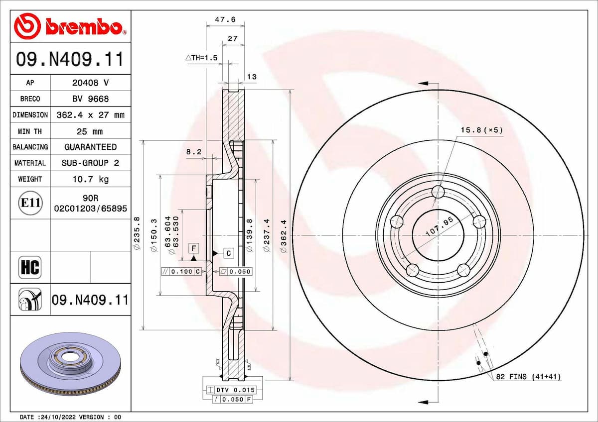 Bremžu diski BREMBO 09.N409.11 1