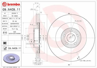 Bremžu diski BREMBO 09.N409.11 1