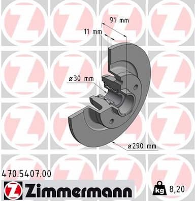 Bremžu diski ZIMMERMANN 470.5407.00 1