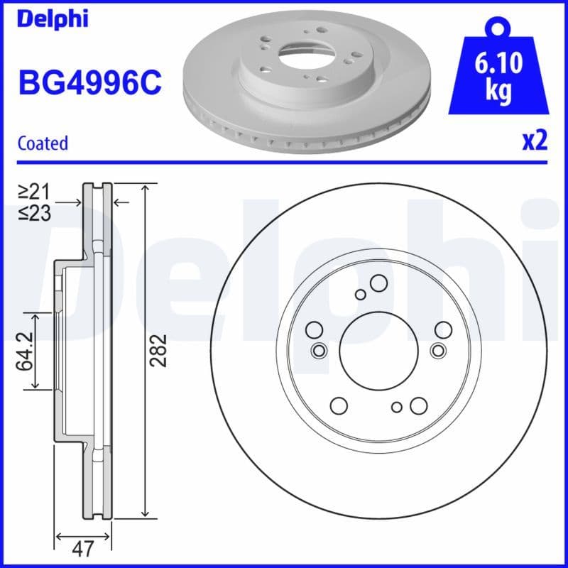 Bremžu diski DELPHI BG4996C 1