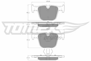 Bremžu uzliku kompl., Disku bremzes TOMEX Brakes TX 19-29 1