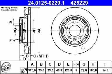 Bremžu diski ATE 24.0125-0229.1 1