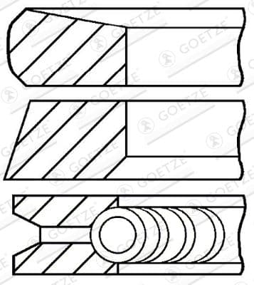 Virzuļa gredzenu komplekts GOETZE ENGINE 08-137500-00 1