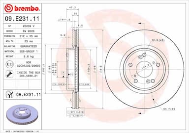 Bremžu diski BREMBO 09.E231.11 1