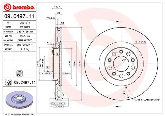 Bremžu diski BREMBO 09.C497.11 1