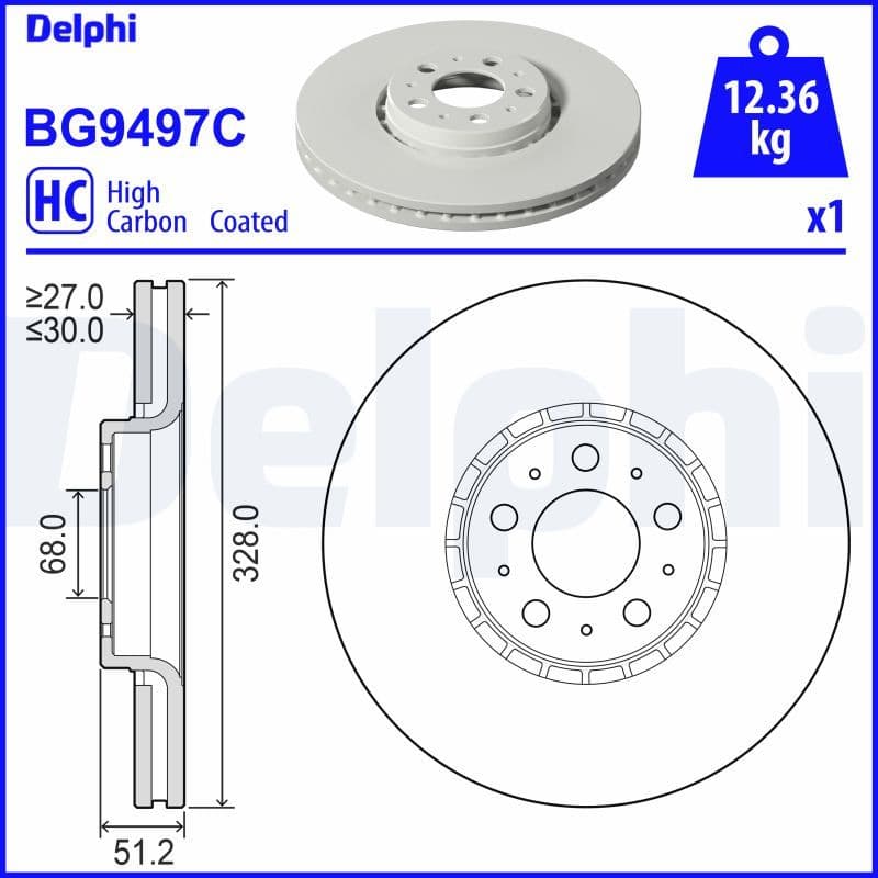 Bremžu diski DELPHI BG9497C 1