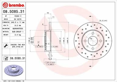 Bremžu diski BREMBO 08.5085.31 1