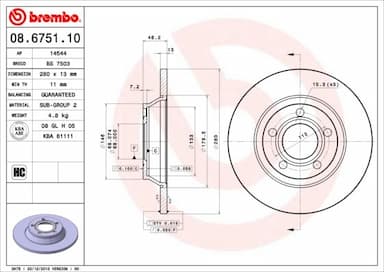 Bremžu diski BREMBO 08.6751.10 1