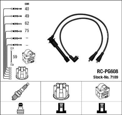 Augstsprieguma vadu komplekts NGK 7109 1