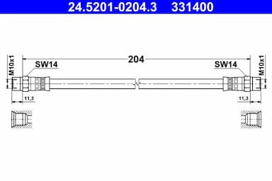 Bremžu šļūtene ATE 24.5201-0204.3 1