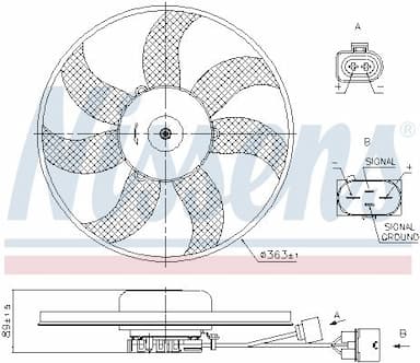 Ventilators, Motora dzesēšanas sistēma NISSENS 850020 7