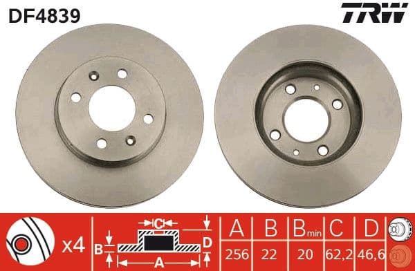 Bremžu diski TRW DF4839 1