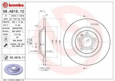 Bremžu diski BREMBO 08.A816.11 1