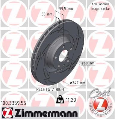 Bremžu diski ZIMMERMANN 100.3359.55 1