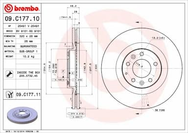 Bremžu diski BREMBO 09.C177.11 1