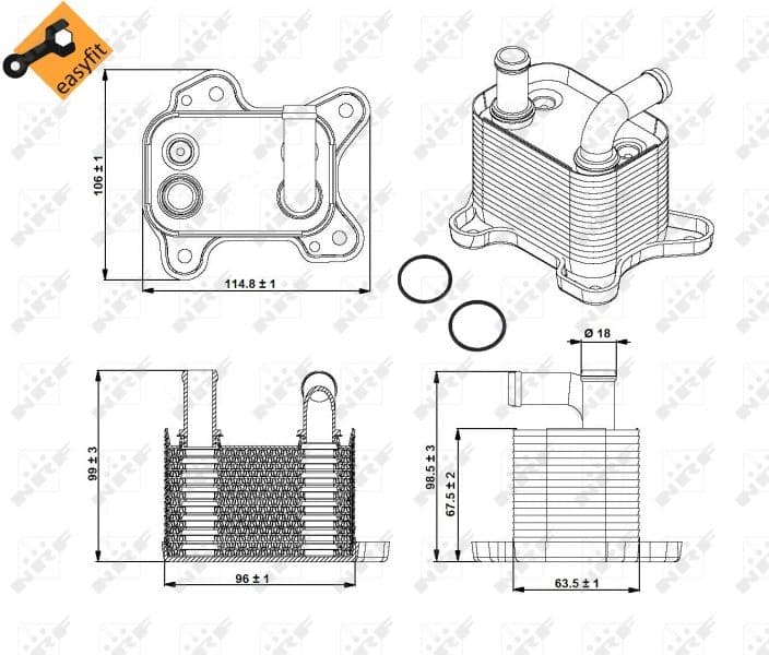 Eļļas radiators, Automātiskā pārnesumkārba NRF 31342 1