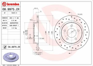 Bremžu diski BREMBO 08.9975.2X 1