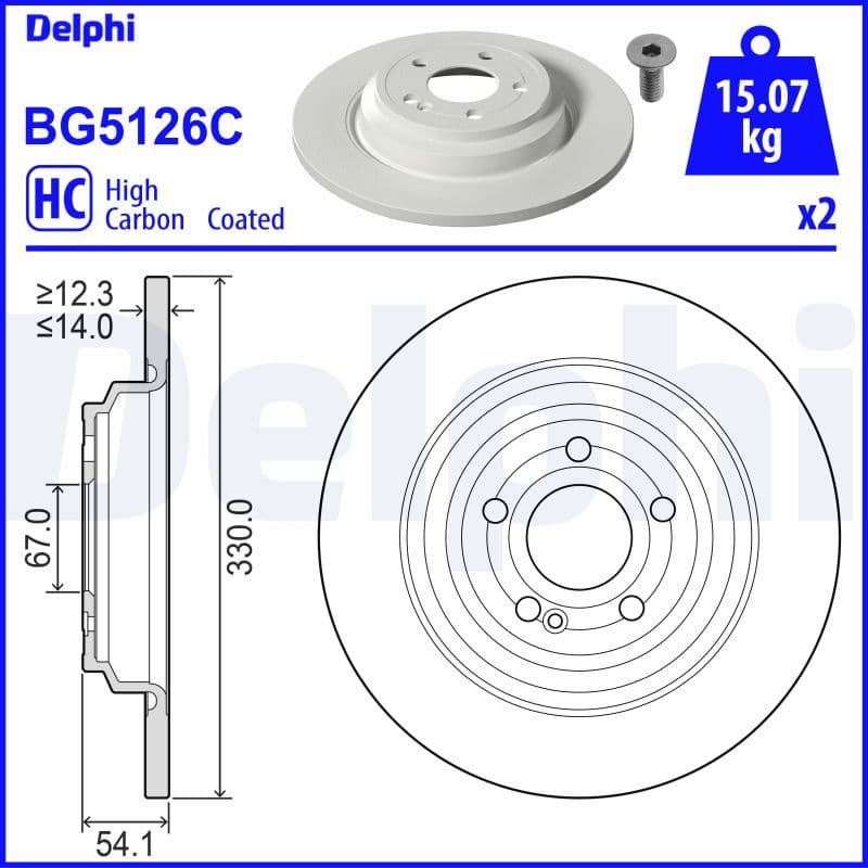 Bremžu diski DELPHI BG5126C 1