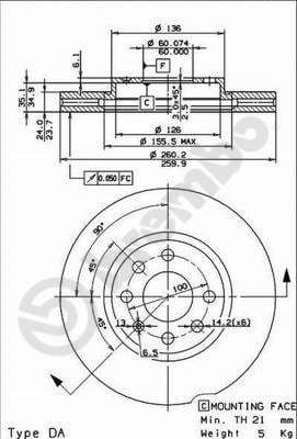 Bremžu diski BREMBO 09.8601.75 1